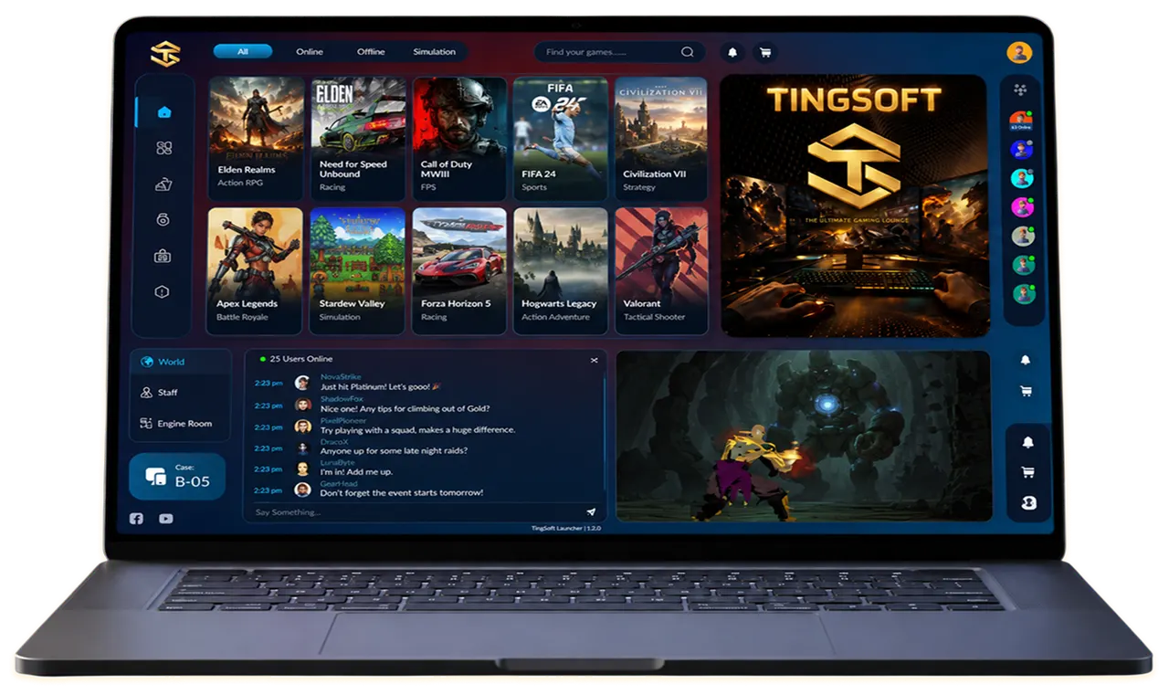 Giao diện TingSoft Launcher trên laptop